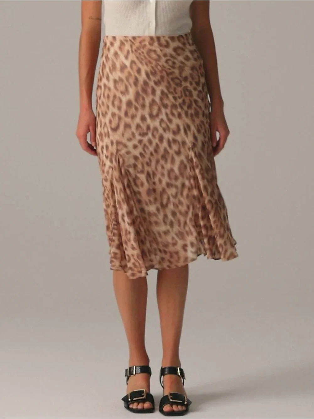J.Crew Gwyneth Silky Midi Slip Skirt - Animal Print / Leopard NWT - Small